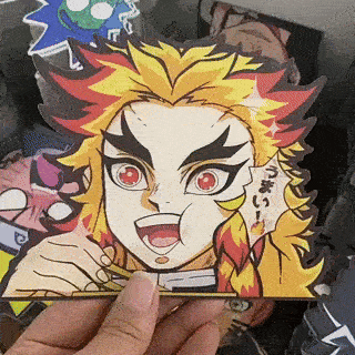 3D Sticker – Rengoku Eat Umai Demon Slayer