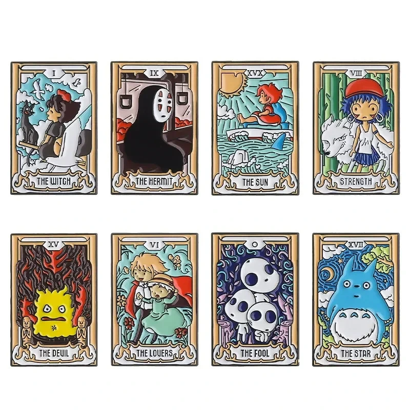 Set Enamel Pin – Tarot Cards Ghibli (8pcs)